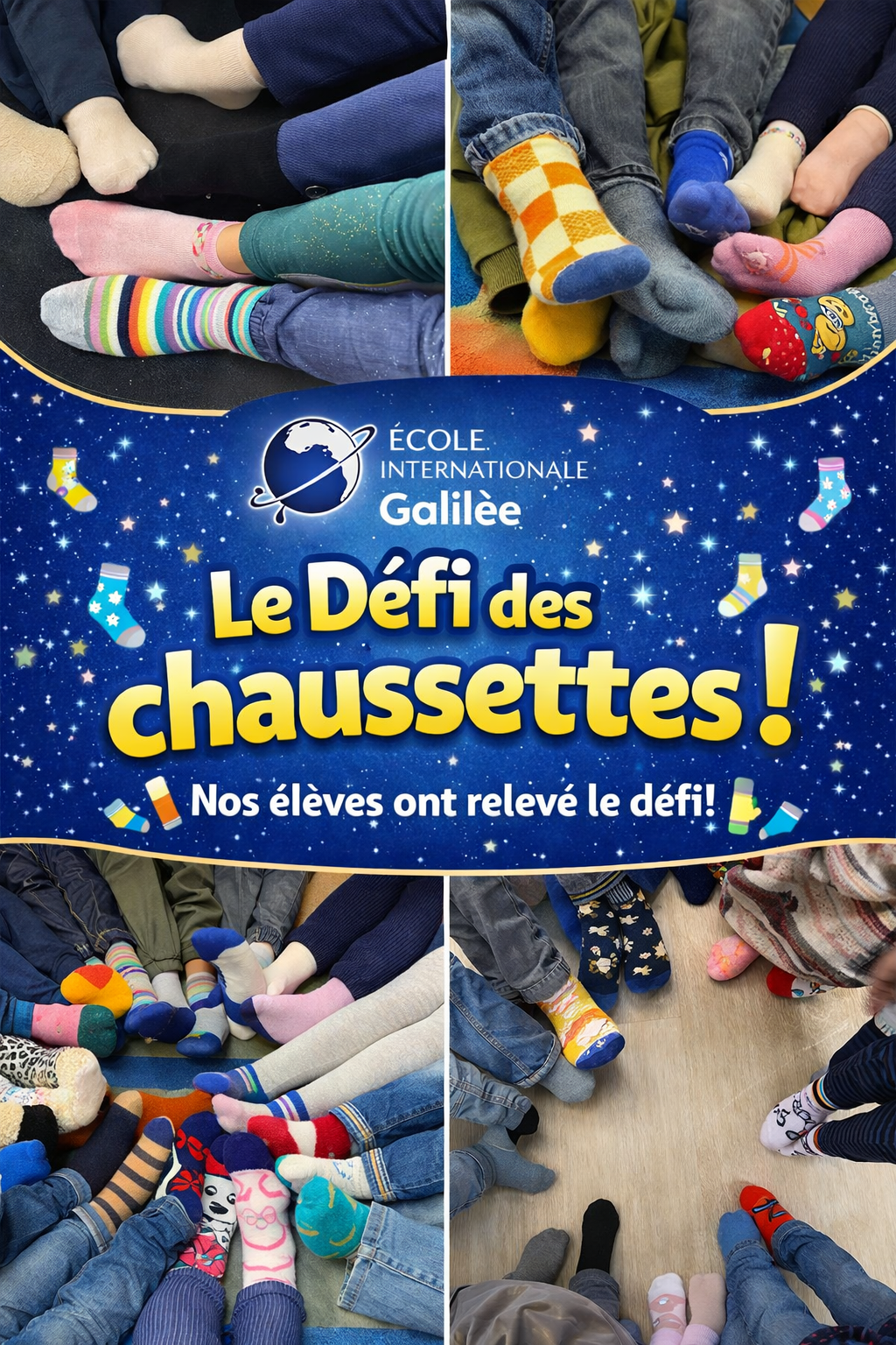 Le défi des chaussettes de l'école